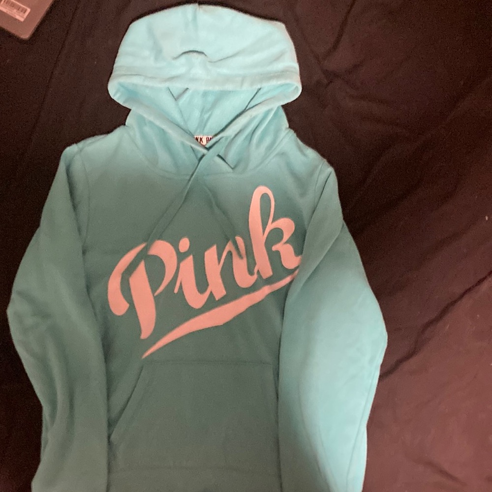 Light blue pink hoodie
